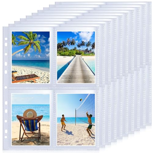 Palwin 40 Stück 320 Taschen Fotohüllen DIN A4, 4-Fach Geteilt Fotosichthüllen, Transparente Postkartenhüllen, Sammel-Hüllen Sicht-Tasche,Prospekthülle zum Schutz von Postkarten Fotos, 10,8 x 15,2 cm