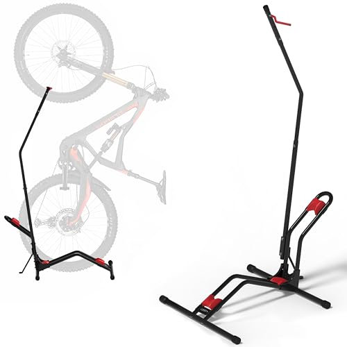 Stryser Soporte Bicicletas Suelo Caballete Bicicleta Soporte Bici - Base Estable, Acero Premium, Para MTB, Carretera y Niños aparca bicis 20-29, Fácil Montaje (4 Puntos)