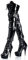denova's Botas altas de tacón muy alto con cordones para mujer, de 15,24 cm, con cremallera, negro, 11.5 US