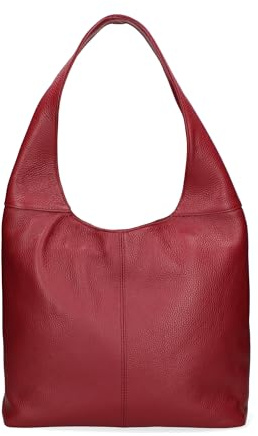 Gave Lux Umhängetasche für Damen. Handwerkliches Produkt. Außenmaterial: Echtes Leder. HERGESTELLT IN ITALIEN. GLX220702923FBG-D10_RUBY. 39x55x13 cm