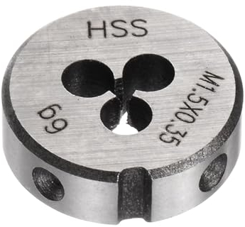 QUARKZMAN Runde Schneideisen, Metrisches M1,5 x 0,35 Gewinde (Rechtsgewinde), Hochgeschwindigkeitsstahl (HSS) Schneideisen Reparaturwerkzeug