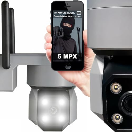 LTC Outdoor Ip Kamera WiFi Verfolgung, Erkennung, Speicher Kam33 - Full Hd, 355° Drehbar, Ferngesteuert - Dedizierte Apps Tuya, Smartlife, Ycc365 Plus