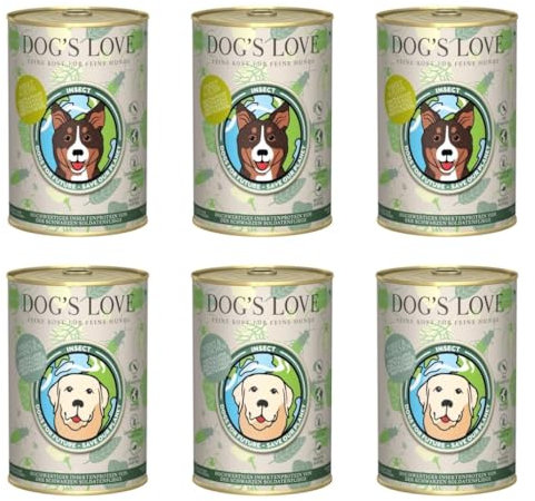 Dog's Love Nassfutter für Hunde | Insektensorte | 6 x 400 g | (3 x Insekt und Kaninchen, 3 x Insekt und Huhn)