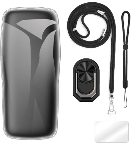 Funda TPU con Correa de Muñeca, Cordón y Soporte de Anillo Compatible con Nokia 106 2018, Antigolpes, Delgado, Ajustable, Manos Libres, Resistente