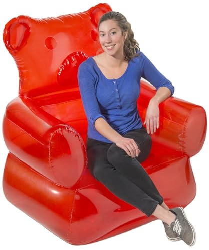 VAT19 The Gummy Bear Inflatable Chair, PVC, Red, Eclectic Style for Relaxing, Decor, Gaming