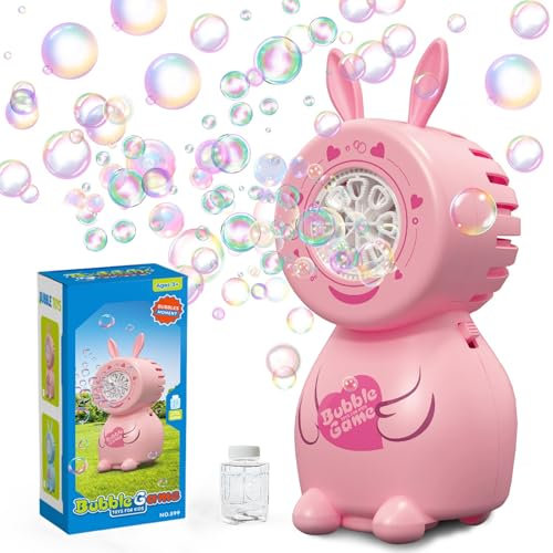 PANACARE Elektrische Seifenblasenmaschine, Seifenblasenspielzeug Kinder 5000+ Blasen/Min mit Seifenblasenlösung für Hochzeit/Geburtstag/Party, Geschenk für Junge&Mädchen 345678, Bubble Machine