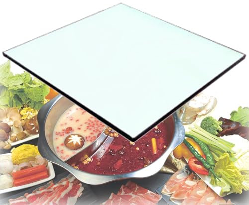 Tablero de Mesa de Cristal Templado Cuadrado, para Mesas De Comedor Mesas de Centro Mesas de Jardín(80x80cm)