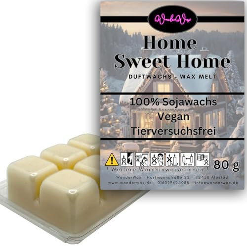 WonderWax Duftwachs Wax Melts für Duftlampe, 6 Würfel Duftmelt Wachsmelt Sojawachs Duftwachswürfel für Raumdüfte, Wachs mit Duftöl Indoor Melts Duftwachs für Aromalampe Home Sweet Home