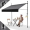 BelleMax Klemmmarkise Markise Balkon ohne Bohren, 250 cm x 125 cm Balkonmarkise mit Handkurbel, Sonnenschutz terrassenüerdachung, Wasserdicht, UV-bestädig und höenverstellbar