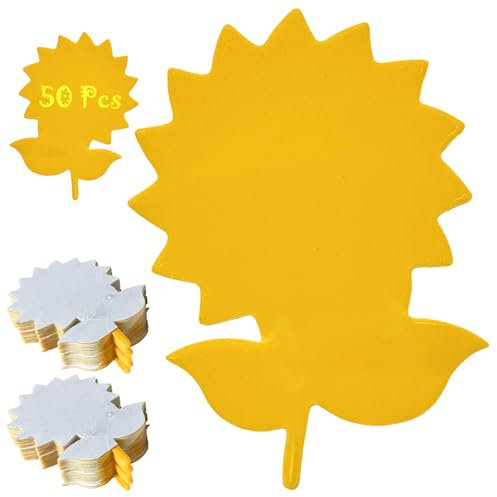 Trampas para Insectos 50 Pcs Trampa Moscas Insecticida Plantas Interior Trampas Pegatinas Mosquitos Trampa de Moscas Enchufables Amarillas Atrapamoscas Adhesivos de Doble