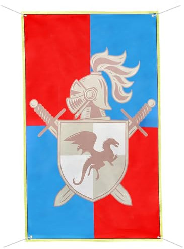 Ritter Fahne Flagge Mittelalter Banner Ritterburg Fahne 150x90cm Dekoration Mittelalter für Mittelalter Fans Mitgebsel Ritter Party Deko