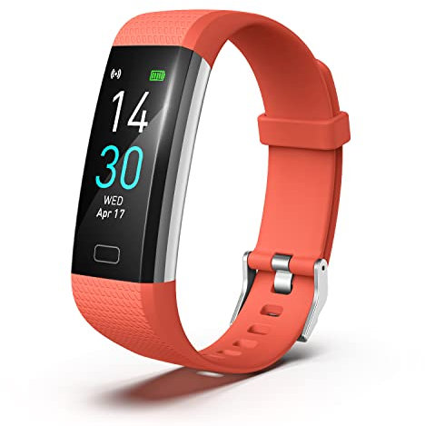 Atan Fitness Tracker with Heart Rate & Blood Oxygen Monitor – Smart Watch for Android & iOS, IP68 Waterproof, Sleep & Stress Tracking, Multi-Sport Mode, Step Counter, 7-Day Battery Life (Orange)