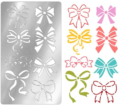 UNICRAFTALE Metallschablone Edelstahl Schleifen Malschablonen Für Journaling Wiederverwendbare Vorlage Zum Zeichnen Malen Scrapbooking Holz Papier Stoff Wanddekoration Herstellung