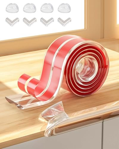 Tafunkun 3 Meter Edge Protector and 8 Baby Safety Corner Protectors for Kids, Safety Corner Guard Protectors, Table Corner Protectors, Baby Corners with Extra Strong Tape for Furniture Table