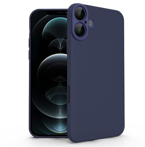 N NEWTOP Cover Compatibile per Apple iPhone 16, Custodia TPU SOFT Gel Silicone Ultra Slim Sottile Flessibile Case Posteriore Protezione Fotocamera Anti Urto Guscio Scocca Colorato Fina (Blu)