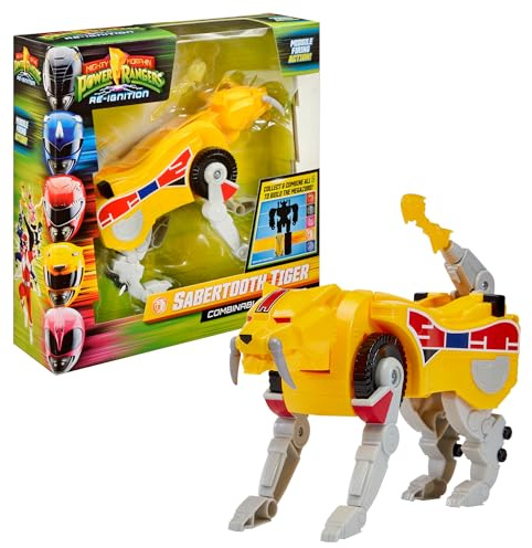 Power Rangers - Kollektion Megazord, Zords, kombinierbar, Figur, 20 cm, Modell Sabertooth Tiger Dinozord, für Kinder ab 4 Jahren, PWG052