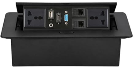 BDAYEK Power strips Multimedia Pop-Up Desktop Socket Hidden Embedded, Hdmi Pop-Up/Embedded Office, Computer(Black)