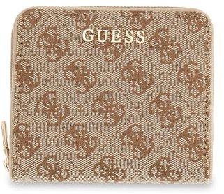 GUESS Geldbörse Jessa SLG Zip Around Wallet Latte Logo Hellbraun