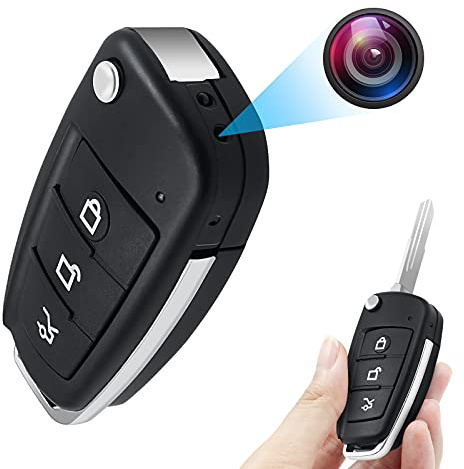 Mini Telecamera Spia, Telecamera Nascosta Chiave Auto, Spy Cam 1080P HD | Microcamera Spia, Videocamera Sorveglianza con Rilevamento del Movimento, Visione Notturna per Auto Casa Bambini