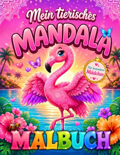 Mein Tierisches Mandala Malbuch für Mädchen: Das perfekte Geschenk, 50 Süße Tiermandalas ab 6 Jahre mit positiven Affirmationen