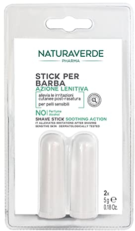 Naturaverde | Pharma Herren-Aftershave-Stick, Aftershave-Stick, beruhigend, für empfindliche Haut, 100% natürlich, 2 x 5 g