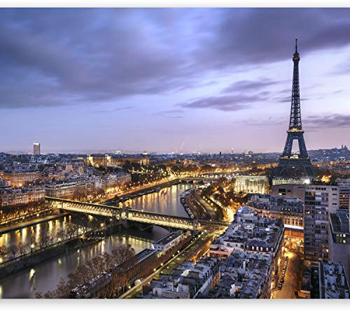 murando Fotomurales París 350x256 cm XXL Papel pintado tejido no tejido Decoración de Pared decorativos Murales moderna de Diseno Fotográfico torre eiffel ciudad d-B-0207-a-b