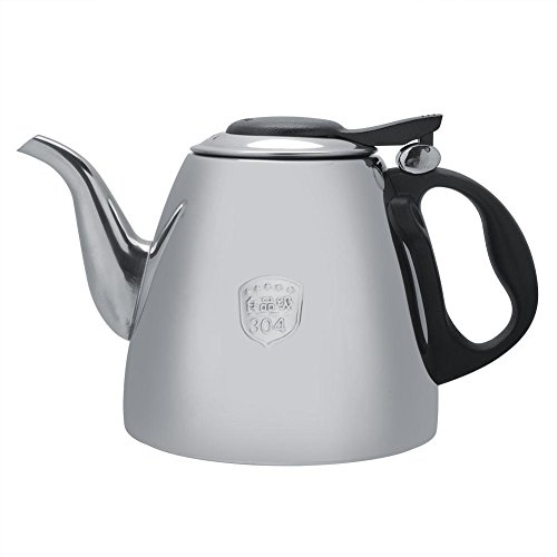 VBESTLIFE Théière en Acier Inoxydable de 1,2 L / 1,5 L(Facultatif) Poêle à thé de thé Bouilloire de Thé ou de Café Bouilloire Résistant à la chaleur Poignée Adapté à tous les réchauds(1.2L)