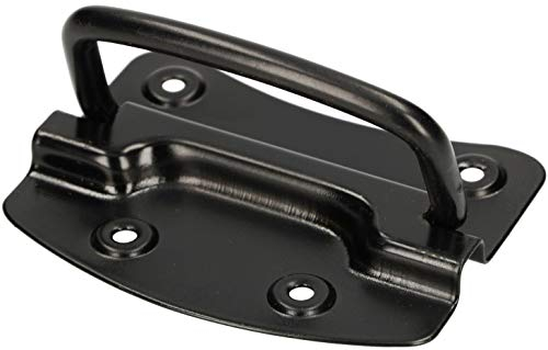 KOTARBAU® Kistengriff 110 x 85 mm Einlasskistengriff Möbelgriff Boxengriff Haltegriff Truhengriff Kisten Schwarz Klappgriff Tragegriff