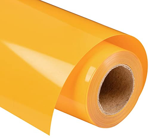 VINYL FROG Heat Transfer Vinyl Roll HTV Vinyl - 12x12ft Yellow Iron on Vinyl for T-Shirts, Heat Press Vinyl for DIY Craft Designs (Yellow)