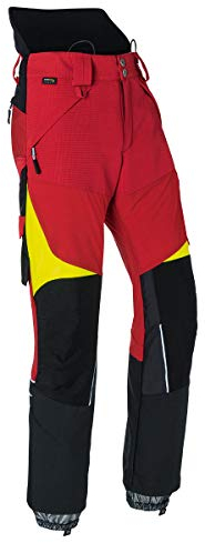 KÜBLER Schnittschutzhose Pro | KWF-Profi | Schnittschutz Klasse 2 | Cordura® verstärkt | wasserabweisend | schmutzabweisend | atmungsaktiv | Farbe:rot/warngelb | Größe: S-82