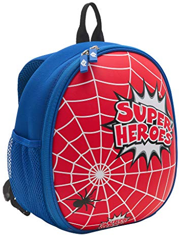 WEDO 2433302 Kinder-Rucksack Spider, stabile Frontseite, 2 Netztaschen außen, mehrere Netztaschen innen, gepolsterte Tragegurte, sehr leicht, leicht zu reinigen