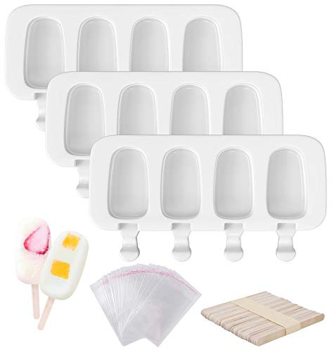 Popsicle Molds Set of 3, 12 Cavities Silicone Cake Pop & Cakesicle Mold