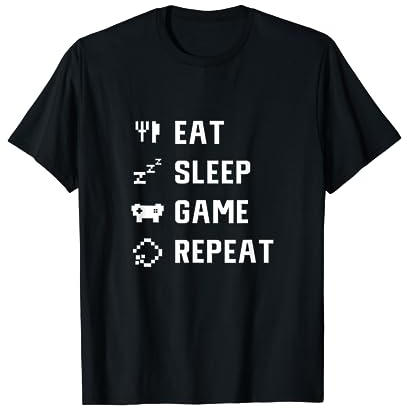 Eat, Sleep Game Repeat Gaming Konsole Gamepad Zocken T-Shirt