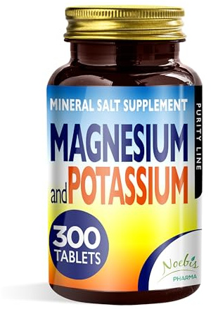 Magnesium und Kalium 300 Tabletten – Magnesiumcitrat und Kaliumcitrat – Bei Müdigkeit und körperlicher Erschöpfung, Hitze, hoch resorbierbare organische Mineralsalze – Langzeitversorgung