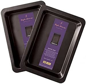 Shaylee Homeware Baking Tray Set for Oven Non Stick, Premium 33cm Baking Sheet Set of 2, Bake at Home Versatile Cake Tin, Roasting Pans, Bakeware Tins and Trays, Oven Tray Cookie Sheet