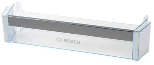 Bandeja/botellero de Puerta para Botellas Compatible con Neveras Bosch 00744473 - Cajón Botellero Inferior para Frigorífico con Perfil en Acero Inoxidable - Repuesto Original