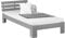 Homestyle4u 2035, Einzelbett Holzbett 90x200 mit Lattenrost Grau Kiefer Jugendbett Bett Bettgestell Massivholz