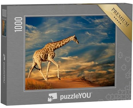 puzzleYOU: Puzzle 1000 Teile „Giraffe auf Einer Sanddüne in Südafrika“ – aus der Puzzle-Kollektion Tiere, Safari, Giraffen, Tiere in Savanne & Wüste