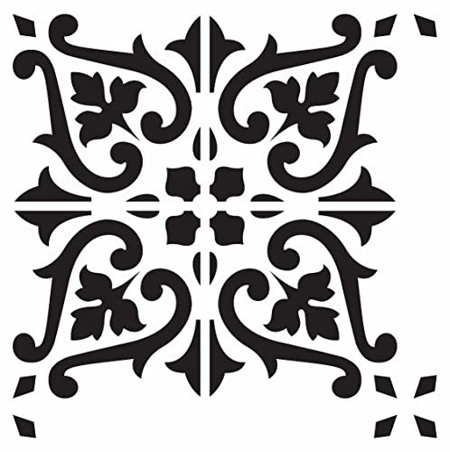 ED Laser Studio ARIF Tile Stencil 100mm Moroccan Pattern Large Walls Stencils Painting Furniture Canvas Fabric Wood Patio Floor Home Decor Garden Concrete Crafts - Reusable Template TL35