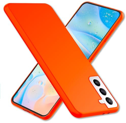 NALIA Neon Silikonhülle für Samsung Galaxy S22 - Hülle, Orange | Stoßdämpfer in den Ecken, Erhöhter Kamerarand, Kaschiert Fingerabdrücke, Präziser Tastendruck, Griffsicherer Halt