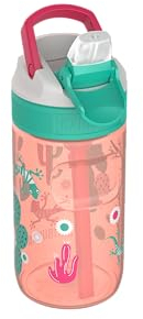 Kambukka Gourde Pour enfants (400ml) - Étanche - Anti-tâches et Odeurs - Résistante aux Chocs - Lavable au Lave-vaiselle - Bouteille Anti-déversements - Modèle LAGOON Cactus Gekko
