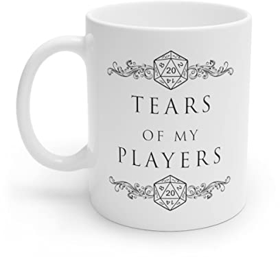 MoltDesigns Tasse D&D Tears Of My Players pour fête Donjons et Dragons Blanc 325 ml