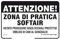 NEW CARTELLO SEGNALETICO - Attenzione! Zona di pratica softair vietato proseguire senza occhiali protettivi obbligo di cani al guinzaglio (PANNELLO IN ALLUMINIO 30X42 CM)