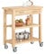 SoBuy FKW24-N Servierwagen aus Gummi-Holz,Küchenwagen,Küchenregal, Rollwagen,B80xT40xH90cm, B80xT40xH90cm