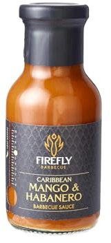 Firefly Barbecue Caribbean Mango Habanero Hot Sauce with Tropical Alphonso Mangoes - Versatile Spicy Condiment for BBQ, Pizza & Grilling - Artisanal Chilli Sauce with Natural Heat, 250ml