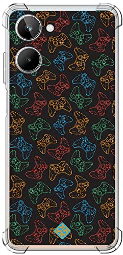 Movilshop Custodia antiurto per Realme 10 Disegno Gamers [ Controller Xbox ] Angolo Rinforzato Silicone 1,5 mm di Spessore Flessibile Trasparente Bumper Gel TPU