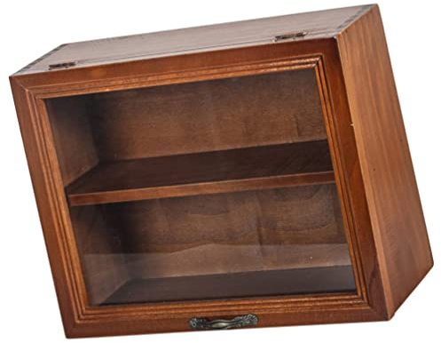 PATKAW Schattenbox aus Holz, Vitrine für Schnapsgläser, Sammlerstück, freistehende Box für Zuhause, Küche, Dekoration