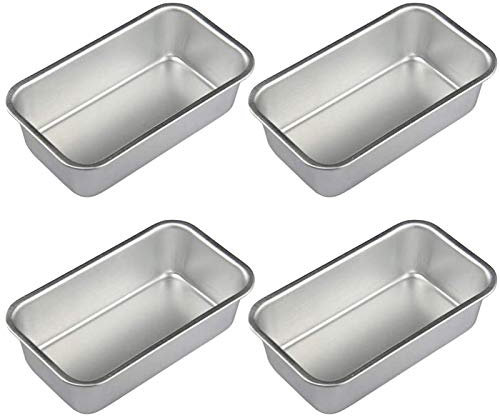 4 moldes rectangulares de aluminio antiadherentes para pan, pan, pan, cocina, comedor, bar, suministros