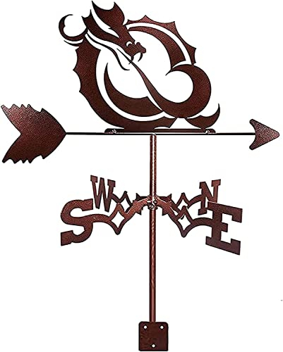 Wetterfahne aus Metall mit Drachen-Motiv, Vintage-Stil, langlebige Windrichtungsanzeige für den Außenbereich, Garten, Dach, Paddock, Dekoration, Windfahne