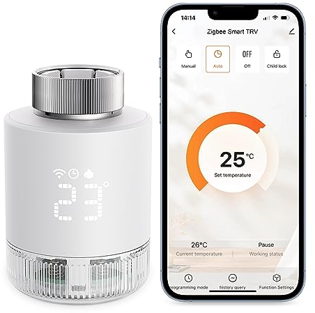 AVATTO Heizkörperthermostat Zigbee Smart Heizungsthermostat Programmierbare Thermostat Unterstützen Sprachsteuerung und Smart Life App Fernbedienung